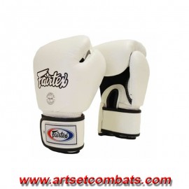 GANTS DE BOXE CUIR FAIRTEX ENTRAINEMENT V.1 WHITE