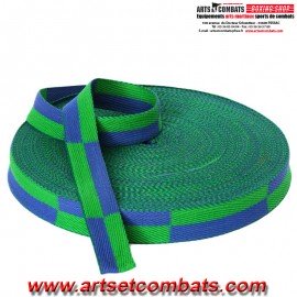 Ceinture karaté bicolore Noris Verte et Bleu - Rouleau 50m