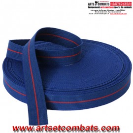 Ceinture karaté Couleur Noris Bleu avec un liseré - Rouleau 50m