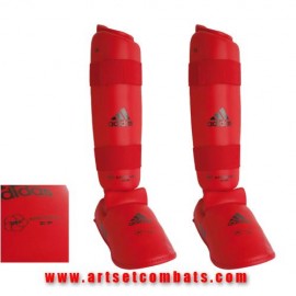 Protèges tibia/pied karaté WKF Adidas Rouge