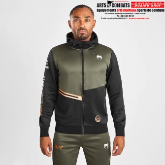 Sweat  zippé à capuche UFC Adrenaline Venum Fight Week - Khaki/Bronze