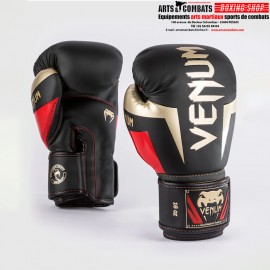 GANTS DE BOXE VENUM ELITE - NOIR/OR/ROUGE