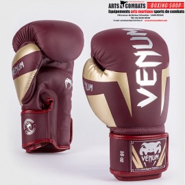 GANTS DE BOXE VENUM ELITE - ROUGE BORDEAUX/OR