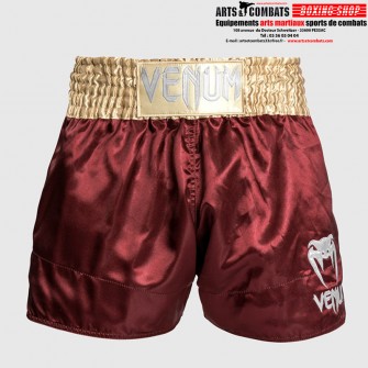 SHORT DE MUAY THAI VENUM CLASSIC VENUM BORDEAUX/OR/BLANC