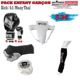 Pack de Boxe Kick-K1-Muay Thaï Enfant Garçon