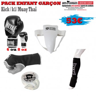 Pack de Boxe Kick-K1-Muay Thaï Enfant Garçon