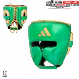 Casque de Boxe Pro Cuir microfiber Vert/Or