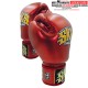 Gants de boxe Microfibre Velcro SKS Rouge Métalique